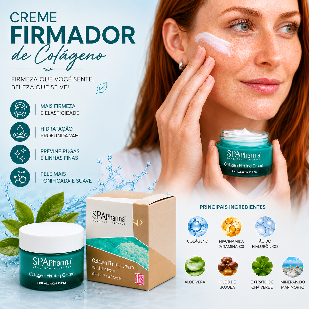 Kit Skincare Tratamento e Prevenção Rugas - Sérum Multivitaminas C e E + Creme Firmador de Colágeno + Aparelho Rejuvenescedor LED