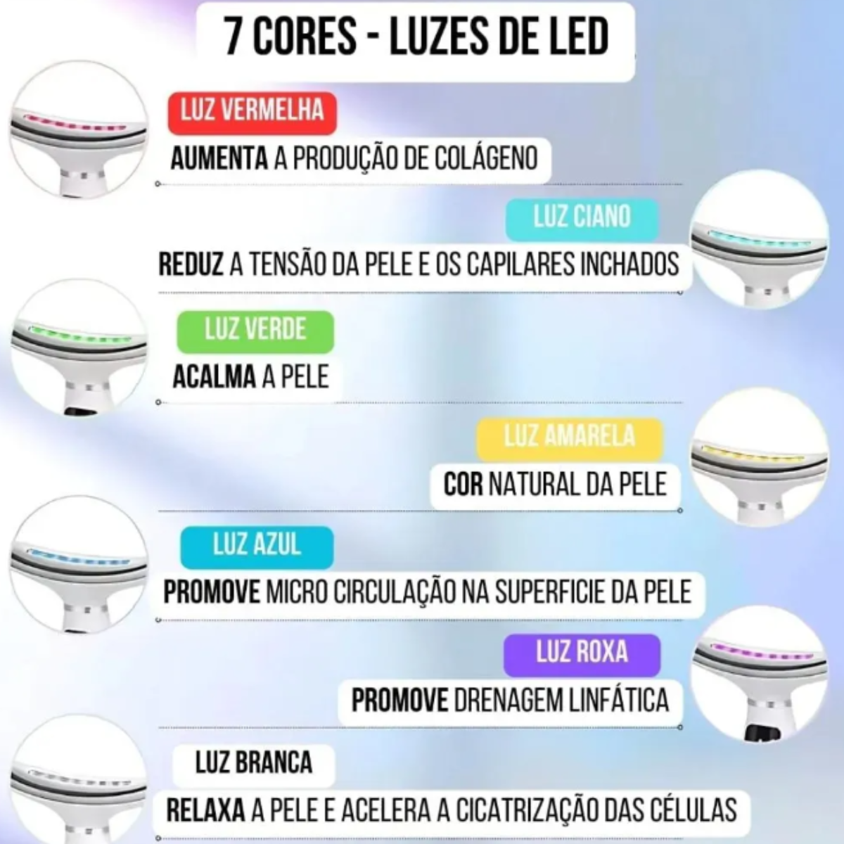 Kit Skincare: Sérum Multivitaminas C e E + Creme Anti idade de Oliva + Aparelho Rejuvenescedor LED