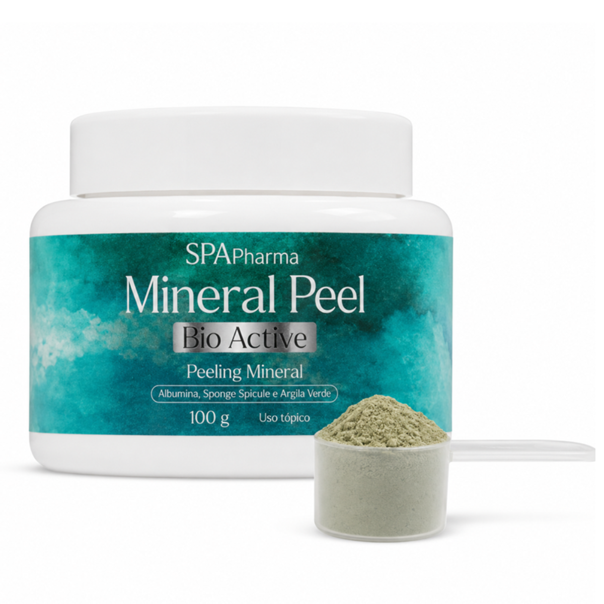 Mineral Peel - Peeling Fisico Biológico Mineral - Argila Verde + Albumina + Sponge Spicule - 100mg
