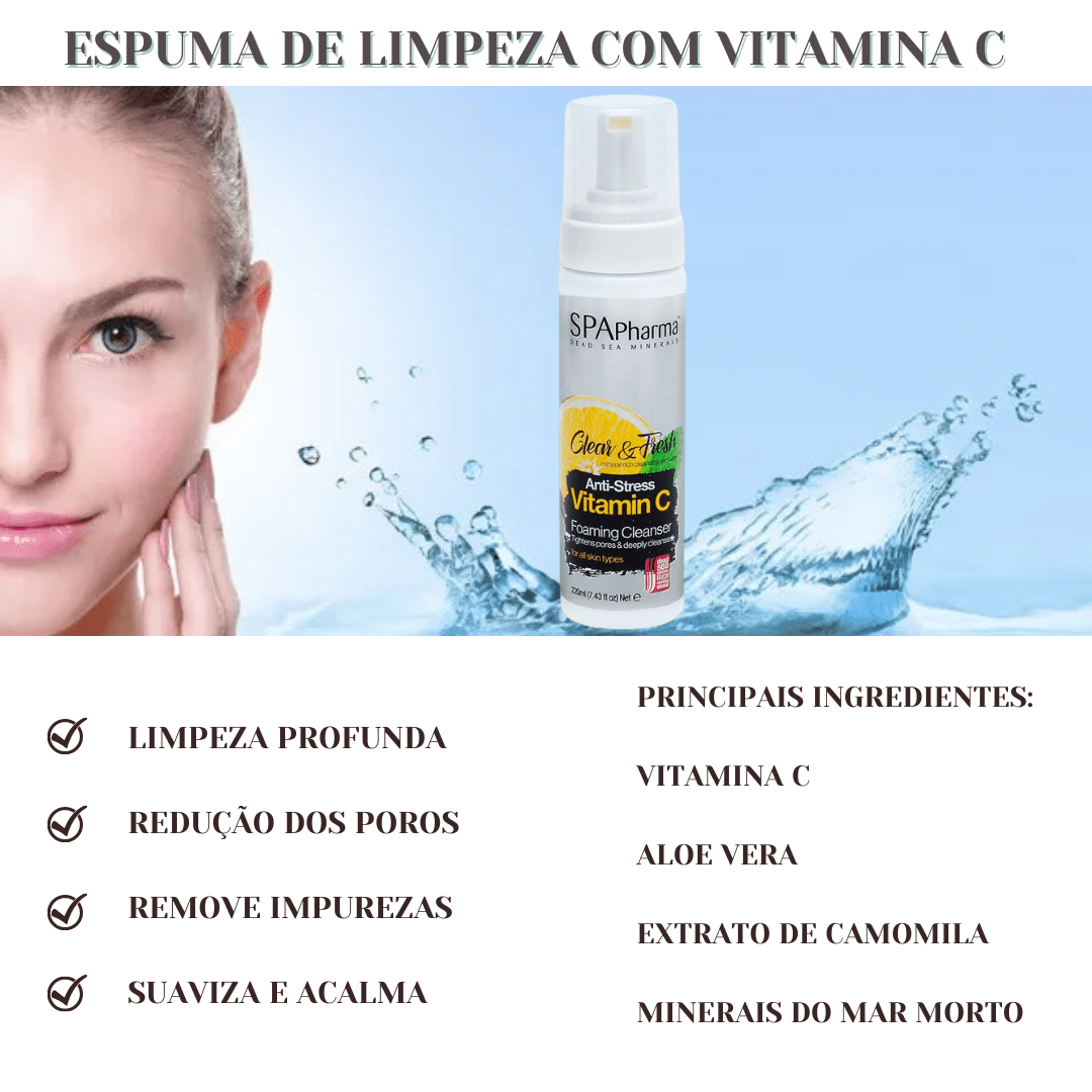 Espuma de Limpeza com Vitamina C SPA Pharma - 220ml