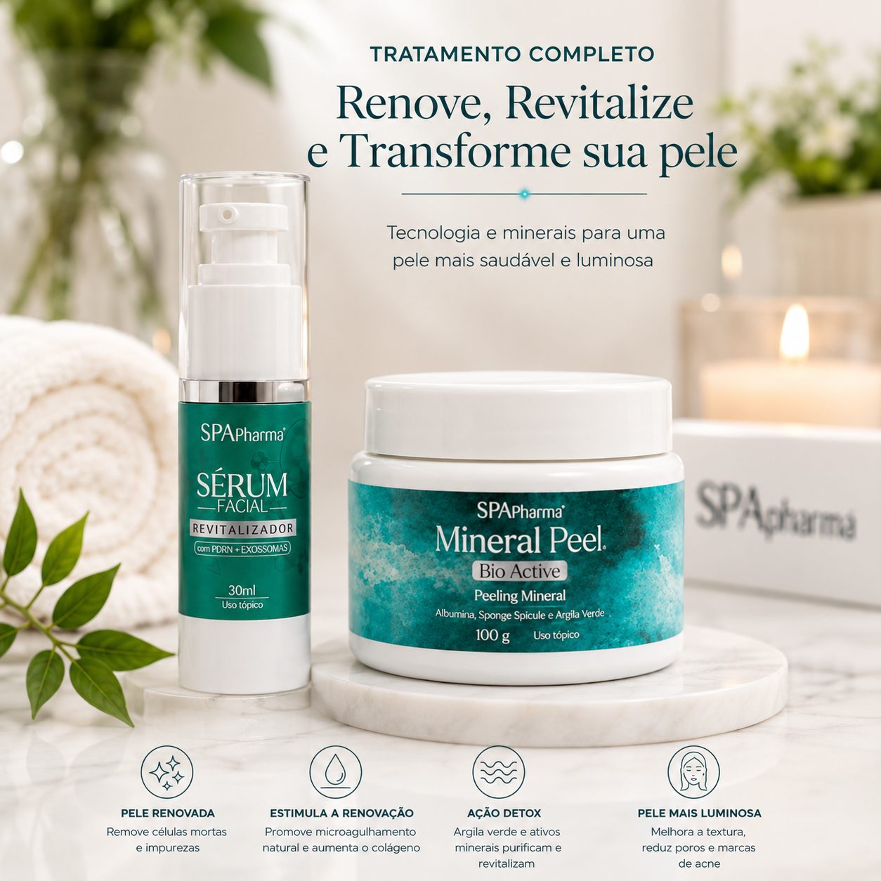 Kit Efeito Microagulhamento:  Peeling Biológico Mineral + Sérum Revitalizador PDRN com Exossomas